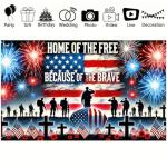 BlissYard Memorial Day Party Background Banner America Independence Day Backdrop 71 x 43 Inch Patriotic National Holiday 4th of July Veterans Day Memorial Day Indoor Outdoor Supplies