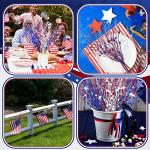 Giegxin 32 Pack Labor Day Tables Centerpieces Red White Blue Patriotic Berry Stem Picks for Vase, 17 Inches Artificial Floral Picks for 4th of July Memorial Day Decoration, Glittery Branches Ornament
