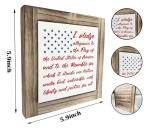 Patriotic Wood Plaque Sign, I Pledge Allegiance to the Flag of United States of America, Box Wood Plaques Desk Décor, American Flag Wooden Sign, 4th of July Woods Decoration, Independence Day Decor