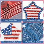 40 Pcs 4th of July Paper Plates and Napkins Sets - Patriotic Party Supplies Tableware, Disposable Paper Plates Napkins Kit for Independence Day July 4th Party Decorations Table Decor, Serves 20