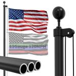 FFILY 11 Gauge Heavy Duty Flag Pole, 30 FT 45K PSI & 95 HBW Hard Aerospace Aluminum Flagpole, Unbending 120MPH Wind Resistance, In-Ground Flagpole Kit for Outside House