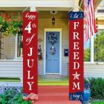 4th of July Decorations Patriotic Decorations Red White and Blue Banner Outdoor Hanging American Flag Porch Decor for Fourth of July Veterans Labor Memorial Presidents Flag Election Day