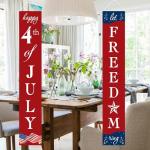 4th of July Decorations Patriotic Decorations Red White and Blue Banner Outdoor Hanging American Flag Porch Decor for Fourth of July Veterans Labor Memorial Presidents Flag Election Day