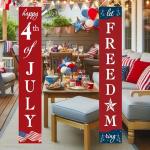 4th of July Decorations Patriotic Decorations Red White and Blue Banner Outdoor Hanging American Flag Porch Decor for Fourth of July Veterans Labor Memorial Presidents Flag Election Day