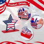APUDWN 6 PCS Patriotic Table Decor Patriot Day Table Decorations Wooden Rustic American Decor Gnom Veterans Day Signs for Labor Day National Aviation Day Farmhouse Home Table Topper Decoration ﻿