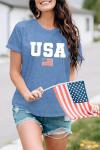 MAIHUN American Flag Shirts for Women 4th of July T-Shirt USA Print Patriotic Shirt Stars and Stripes Tees