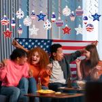 YQUQWN 48 PCS 4th of July Hangings Swirl Decorations, Independence Day Patriotic Party Supplies, No DIY Ceiling Streamers Decor for Holiday Birthday Wedding Veteran Day Tree Red White Blue Decorations