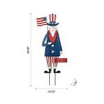 Glitzhome 4th of July Decorations, Uncle Sam Patriotic Yard Sign Stakes Decorations Outdoor, independence day Memorial Garden God Bless America Wall Decor