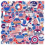 100pcs 4th of July Theme Waterproof Vinyl Stickers - Patriotic Independence Day & Party Favors Decorations for Laptop, Water Bottle, Skateboard