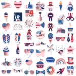 100pcs 4th of July Theme Waterproof Vinyl Stickers - Patriotic Independence Day & Party Favors Decorations for Laptop, Water Bottle, Skateboard
