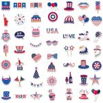 100pcs 4th of July Theme Waterproof Vinyl Stickers - Patriotic Independence Day & Party Favors Decorations for Laptop, Water Bottle, Skateboard