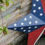 Metal American Star Yard Sign Outdoor Garden Stake Decor Patriotic Star Barn Ornaments US Flag Barn Star Decorative Yard Signs Stakes Lawn Art Sign for 4th of July Memorial Veterans Day