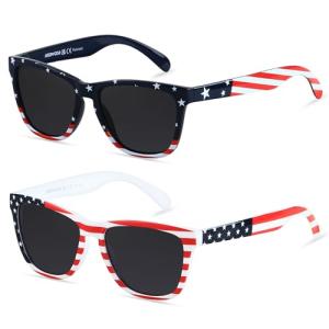 ANDWOOD American Flag Sunglasses Polarized Womens Mens Trendy Classic Retro USA America Sun glasses