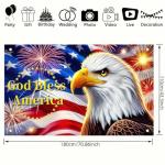 BlissYard Independence Day Background Banner 71 x 43 Inch 4th of July US Flag Bald Eagle Patriotic National Holiday Backdrop Independence Day Themed Party Banner Indoor Outdoor Supplies