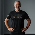 Freedom T Shirt, American Flag Shirt, Freedom Shirts for Men, Patriotic Shirts for Men 4 (Black-M)