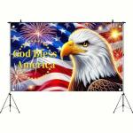 BlissYard Independence Day Background Banner 71 x 43 Inch 4th of July US Flag Bald Eagle Patriotic National Holiday Backdrop Independence Day Themed Party Banner Indoor Outdoor Supplies