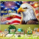 BlissYard Independence Day Background Banner 71 x 43 Inch 4th of July US Flag Bald Eagle Patriotic National Holiday Backdrop Independence Day Themed Party Banner Indoor Outdoor Supplies