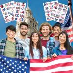 Fourth Of July Patriotic Temporary Tattoos - Memorial Day Decorations Party Favors 4th of July Decorations Party Supplies 4th of July Gift Patriotic Accessories Independence Day Red White Blue USA