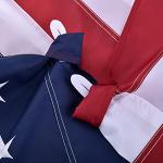 American Flag Pole Sleeve Banner Style 2.5x4 Ft USA US Flag Embroidered Stars Heavy Duty Durable For Outdoor Outside(No Grommets)