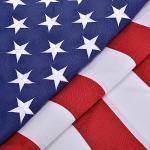 American Flag Pole Sleeve Banner Style 2.5x4 Ft USA US Flag Embroidered Stars Heavy Duty Durable For Outdoor Outside(No Grommets)