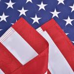 American Flag Pole Sleeve Banner Style 2.5x4 Ft USA US Flag Embroidered Stars Heavy Duty Durable For Outdoor Outside(No Grommets)