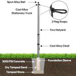 KBLOONG 30FT Heavy Duty Flag Pole for Outside House,Gray 11-Gauge Thick Design,Aerospace-Grade Aluminum Flagpole Kit,3x5 Embroidered Nylon Flag,120MPH Wind Rated Flagpoles, In-Ground