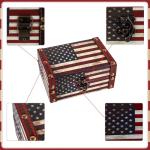 WaaHome Treasure Box 5'' Small Decorative Box Wood Jewelry Keepsakes Box with Lids for Home Decorations (American Flag)