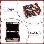 WaaHome Treasure Box 5'' Small Decorative Box Wood Jewelry Keepsakes Box with Lids for Home Decorations (American Flag)