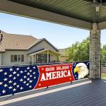 BlissYard God Bless America Banner 4th of July Decorations Eagle National Independence Day Yard Sign Banner 118 x 20 inch Hanging Decor Porch Balcony Backyard Lawn Garden Memorial Day Decor