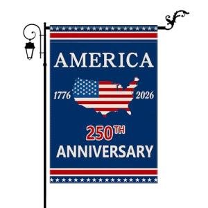 250 Anniversary Garden Flag, America 250th Anniversary Banner USA 4th of July Patriotic Freedom Yard Sign Double-Sided Waterproof Flag 12x18 Inch