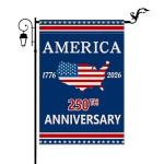 250 Anniversary Garden Flag, America 250th Anniversary Banner USA 4th of July Patriotic Freedom Yard Sign Double-Sided Waterproof Flag 12x18 Inch