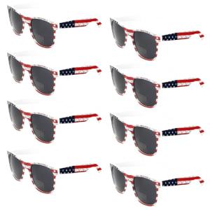 SIEYEWER American Flag Sunglasses – 4/8/12 Pack Patriotic Shades for July 4th, Memorial Day, Party Favors, Independence Day Parade, USA Flag Themed Glasses for Adults and Kids
