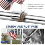 ZNNOPAX Ameriican Flag Pole Kit, Flag Pole with 3x5ft American Flag, 5 Ft Aluminum No Tangle Spinning Pole and Multi-Position Flag Pole Bracket (Silver)
