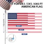 ZNNOPAX Ameriican Flag Pole Kit, Flag Pole with 3x5ft American Flag, 5 Ft Aluminum No Tangle Spinning Pole and Multi-Position Flag Pole Bracket (Silver)