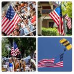 ZNNOPAX Ameriican Flag Pole Kit, Flag Pole with 3x5ft American Flag, 5 Ft Aluminum No Tangle Spinning Pole and Multi-Position Flag Pole Bracket (Silver)