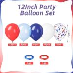 Red and Blue Balloons, 50pcs 12 Inch Navy Pearl Light Latex Balloon Confetti for Birthday Britain Sporting White 4th of July Independence Day Party Decorations