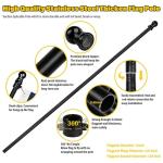 American Flag 3x5 FT with Pole Kit, 6FT Tangle Free Black Flagpole, Heavy Duty Spun Polyester US Flag with Embroidered Stars, Sewn Stripes, Brass Grommets, and Mounting Bracket for Outside House