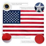 American Flag 3x5 FT with Pole Kit, 6FT Tangle Free Black Flagpole, Heavy Duty Spun Polyester US Flag with Embroidered Stars, Sewn Stripes, Brass Grommets, and Mounting Bracket for Outside House