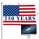 Probsin 250 Anniversary Flag 3x5 Ft USA American 250 Years Star Stripe 250th Anniversary Patriotic Yard Signs Party Supplies Hanging Decor for Room House Welcome Photo Backdrop with Brass Grommets