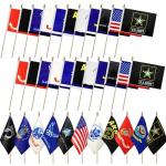 LyButty 22 Pack All Branches Military Service Flags Set Small Mini Army Armed Forces Handheld Flag on Stick for Veterans Day,Memorial Day Decorations,5x8 Inch