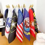 LyButty 22 Pack All Branches Military Service Flags Set Small Mini Army Armed Forces Handheld Flag on Stick for Veterans Day,Memorial Day Decorations,5x8 Inch