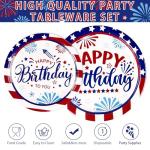 96Pcs Veterans Day Plates and Napkins Party Supplies Veterans Patriotic Party Decorations 4th of July Disposable Paper Plates American Flag Tableware Sets for Independence Memorial Day Serves 24