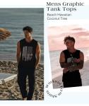 Indoner Mens Patriotic Tank Tops Graphic Sleeveless Shirts Workout Tanks for Men Summer Hawaiian Vacation Muscle T-Shirt Black