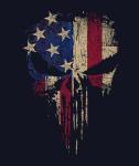KESIHAN American Flag Skull Punisher Shirt Short Sleeve Men's Patriotic Graphic T-Shirt