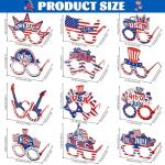 12 Pcs 4th of July Glasses Patriotic Party Sunglasses American Flag Eyewear for Independence Day Party Favors Red White and Blue Photo Booth Props for 4th of July Accessories Memorial Day Decorations