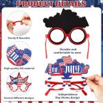 12 Pcs 4th of July Glasses Patriotic Party Sunglasses American Flag Eyewear for Independence Day Party Favors Red White and Blue Photo Booth Props for 4th of July Accessories Memorial Day Decorations