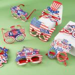 12 Pcs 4th of July Glasses Patriotic Party Sunglasses American Flag Eyewear for Independence Day Party Favors Red White and Blue Photo Booth Props for 4th of July Accessories Memorial Day Decorations