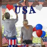 ZJDHPTY Red White and Blue Balloon Stand Centerpiece Table Decorations for 4th of July Father's Day Graduation Birthday Party Decorations(Red white blue set4)