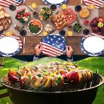 50 PCS Patriotic Oval Paper Plates Large 11’’ Disposable American Flag Party Decorations 4th of July Independence Day Supplies Favor for Memorial Day Picnic All Occasion Dinner Party Tableware Set