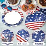 50 PCS Patriotic Oval Paper Plates Large 11’’ Disposable American Flag Party Decorations 4th of July Independence Day Supplies Favor for Memorial Day Picnic All Occasion Dinner Party Tableware Set